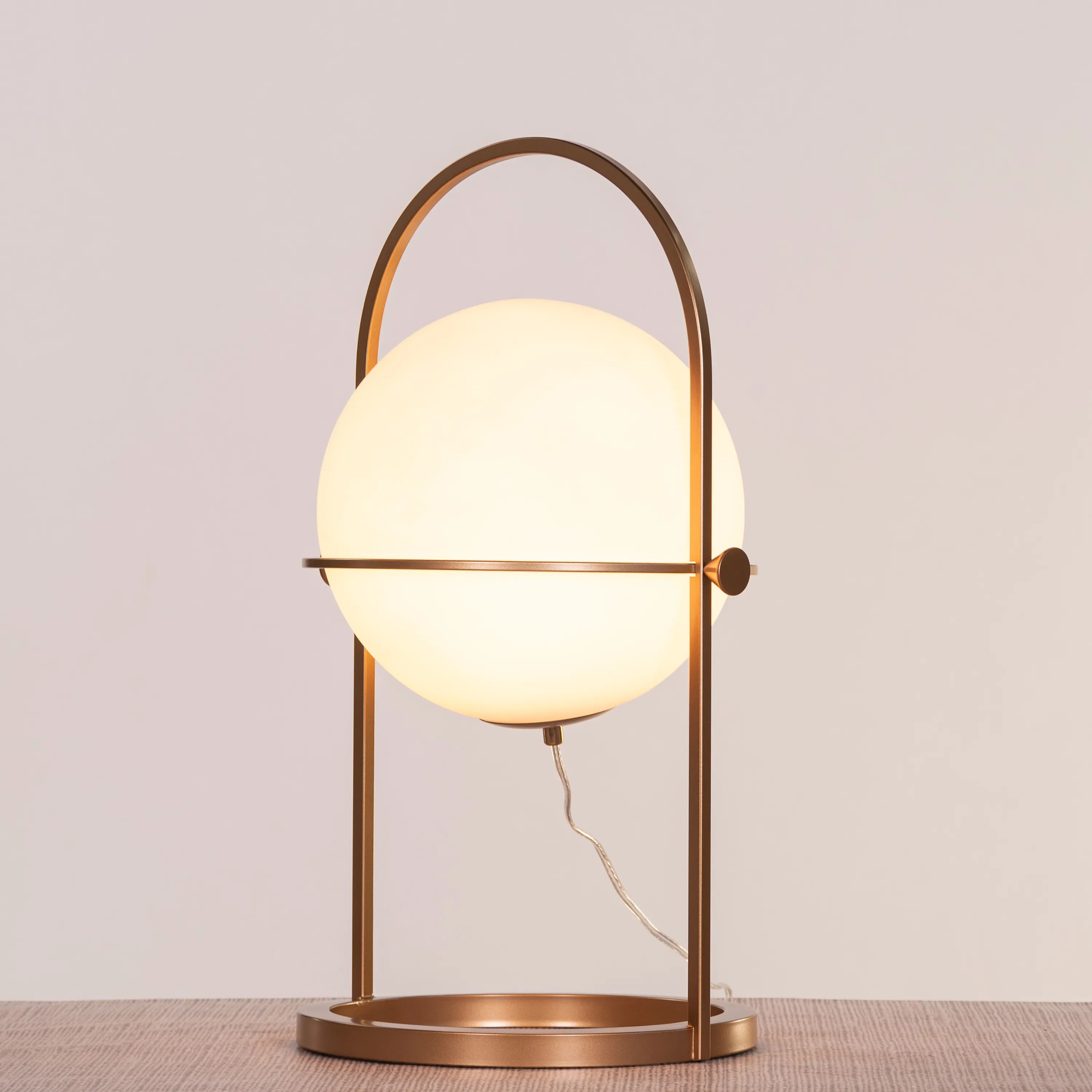 Arched Hoop & Frosted Globe Table Lamp